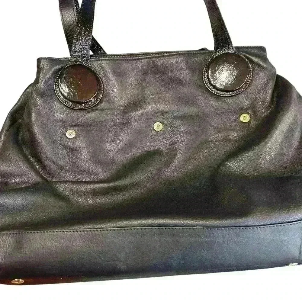 Goldenbleu black patent leather convertible purse‎